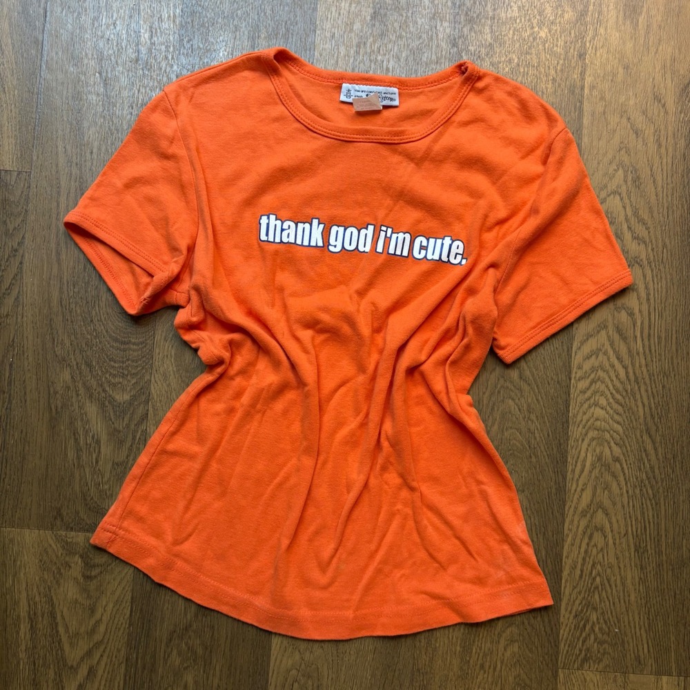 Vtg 90's Self Esteem Made in USA 100% Cotton "Thank God Im Cute" Graphic T Shirt